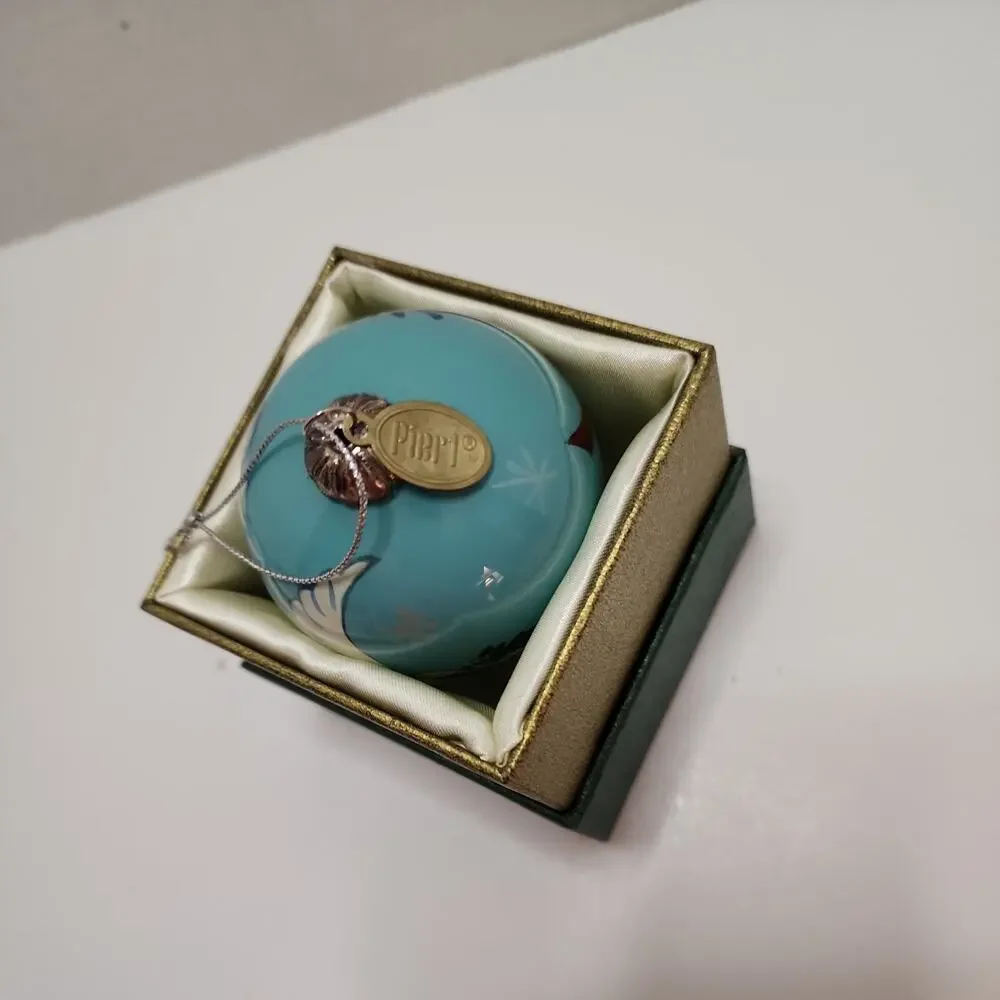 Pier 1 Li Bien Christmas Ornament Ball 2014 Dove Reverse Inside Painted In Box